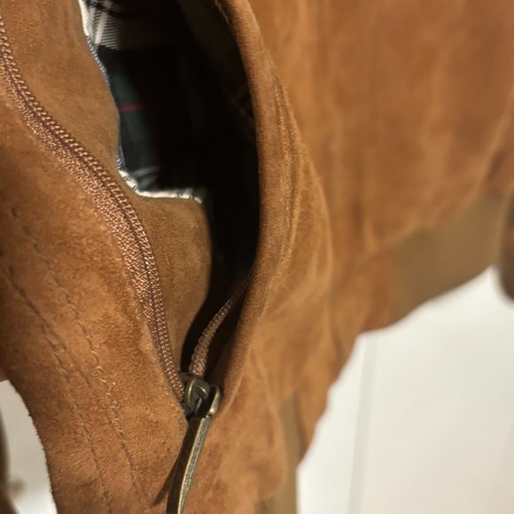 Brooks Brothers Tan/Brown Suede Leather Bomber Jacket - Medium - Picture 15 of 16